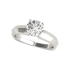 GIA 1.33ct Round Solitaire Beveled Euro Shank  Diamond Ring