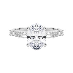 GIA 1.35ct Oval Round & Baguette Channel Band  Anello con diamante