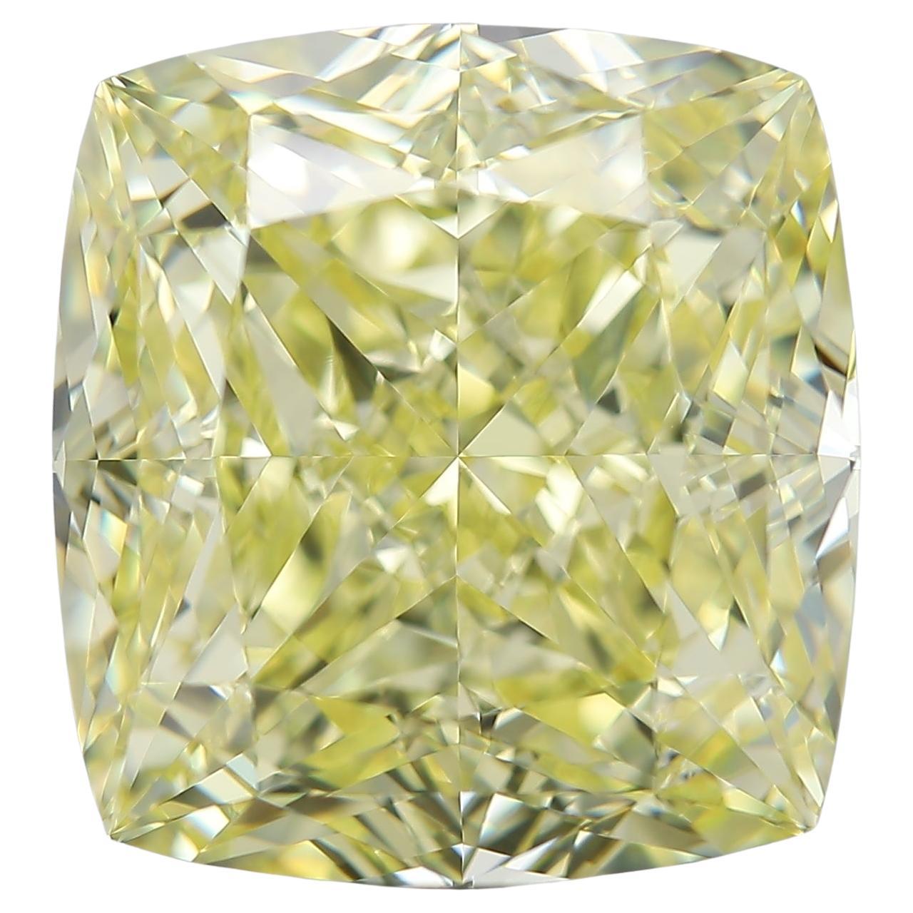 GIA 13.77ct Cushion Fancy Intense Yellow Diamond Loose or Set in Solitaire Ring
