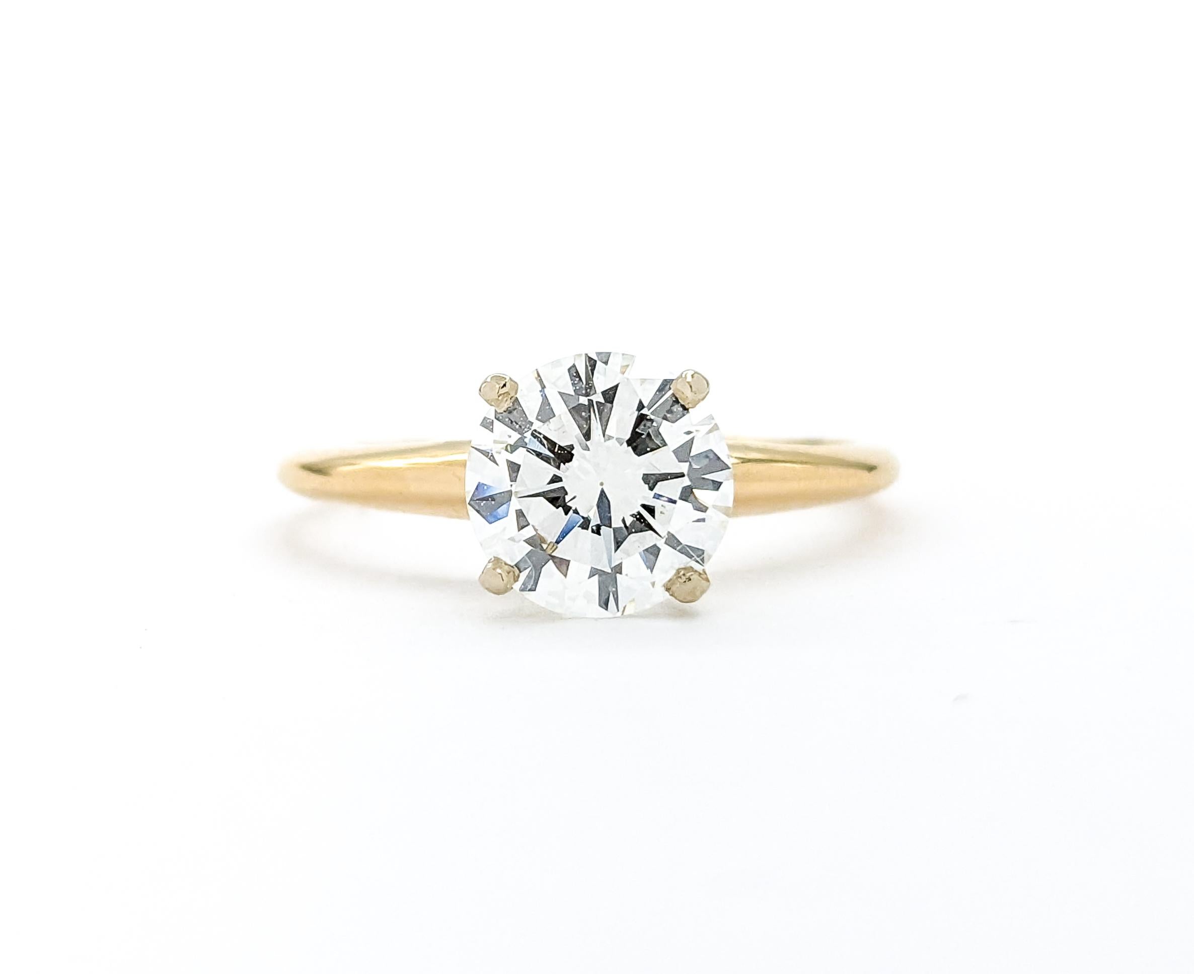 For Sale:  GIA 1.37ct Diamond Engagement Ring In Yellow Gold 11