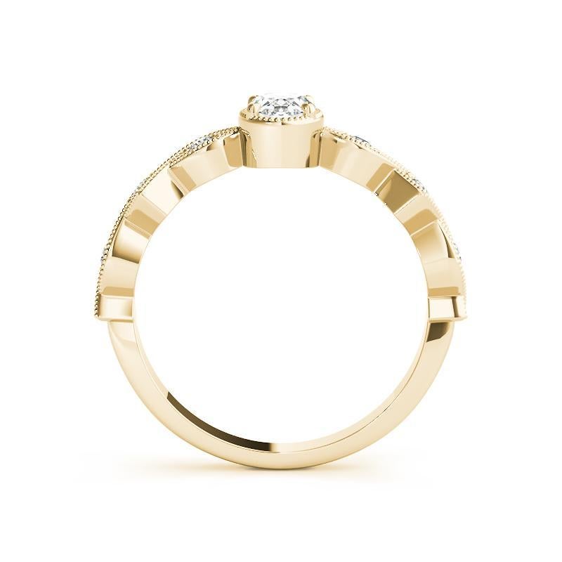 GIA Anello con diamante ovale Art Deco a taglio misto geometrico con castone in oro giallo da 1.3 carati In condizioni Nuovo in vendita a New York, NY