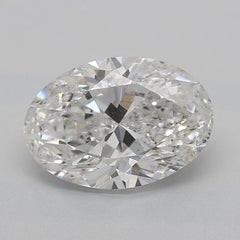 GIA Anillo de diamantes de oro blanco de 18 quilates con solitario oval de 1,3 ct y banda cuadrada retorcida