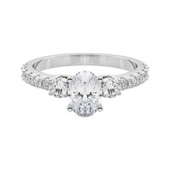 GIA 1.3ct Oval Three-Stone with Diamond Shank  Diamond Ring