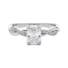 GIA 1,4 Carati Pave Entwined Nature Band Radiant  Anello con diamante