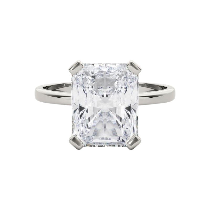 GIA 1,4 Carati Radiant Solitaire Basket 4-Prong in oro bianco 18K Diamond Ring