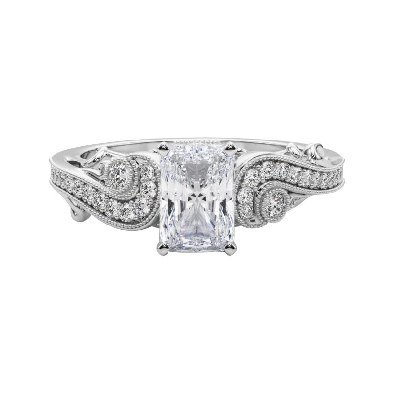 GIA 1,4 Karat Strahlender Drei-Stein-Bypass in geschwungener Form  Diamantring