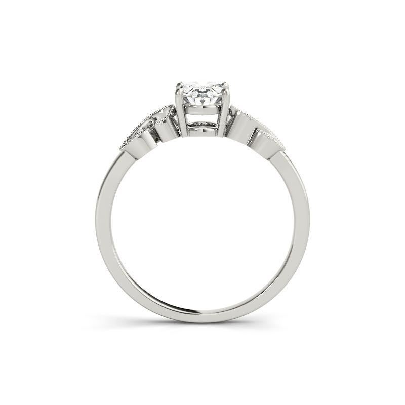 GIA 1,40 Carati Ovale Formale Giardino Foglia Traliccio  Anello con diamante In condizioni Nuovo in vendita a New York, NY