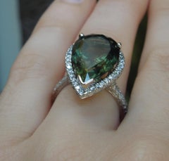 GIA 14.02 Carat Mystic Sapphire Halo Ring