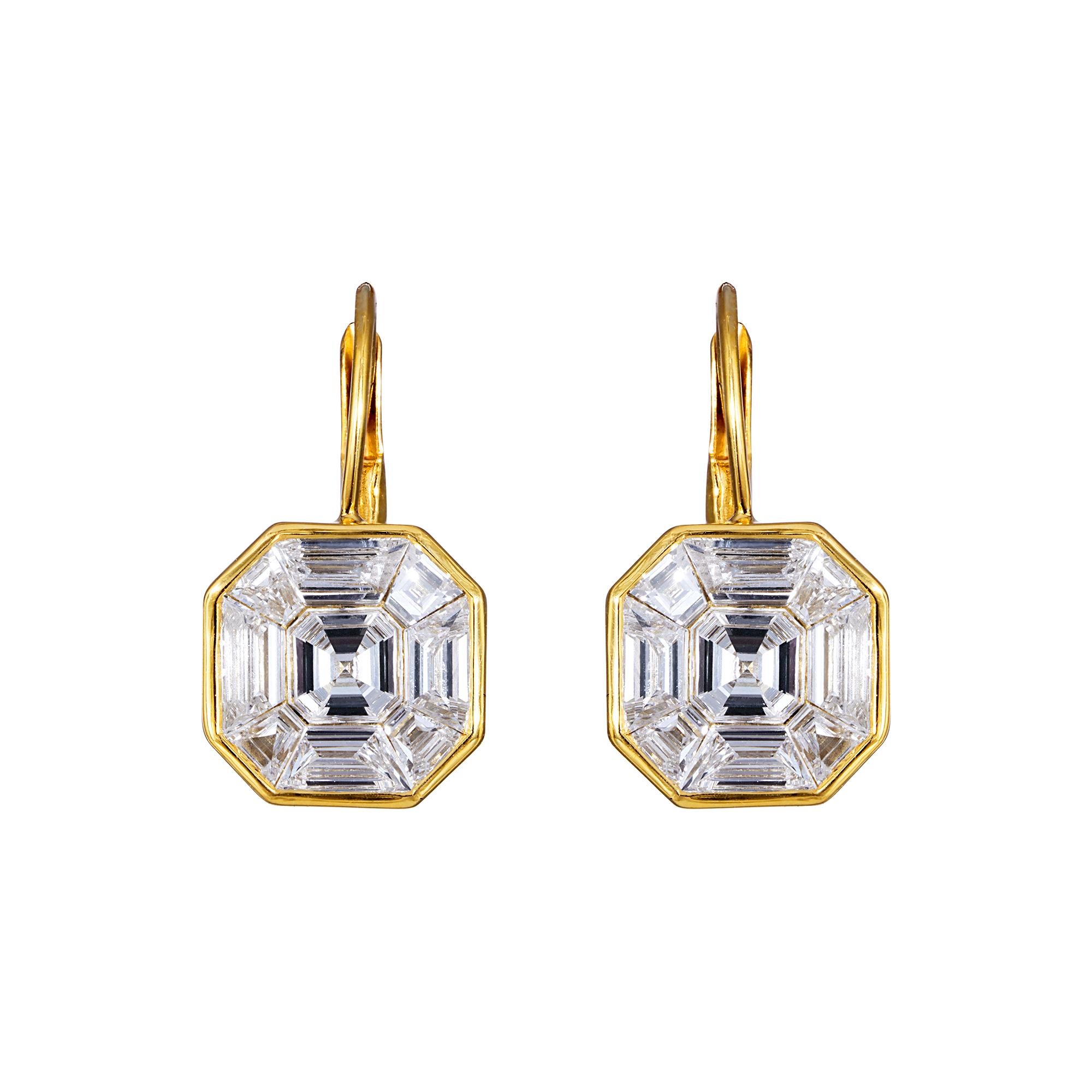 Impressive 18k GIA 14.0ct Face Up Solitaire Diamond Drop Earrings in Asscher Cut shape.

One accessory that has never gone out of style is the solitaire diamond earrings... These incredible earrings will be a perfect gift for any occasion. A killer