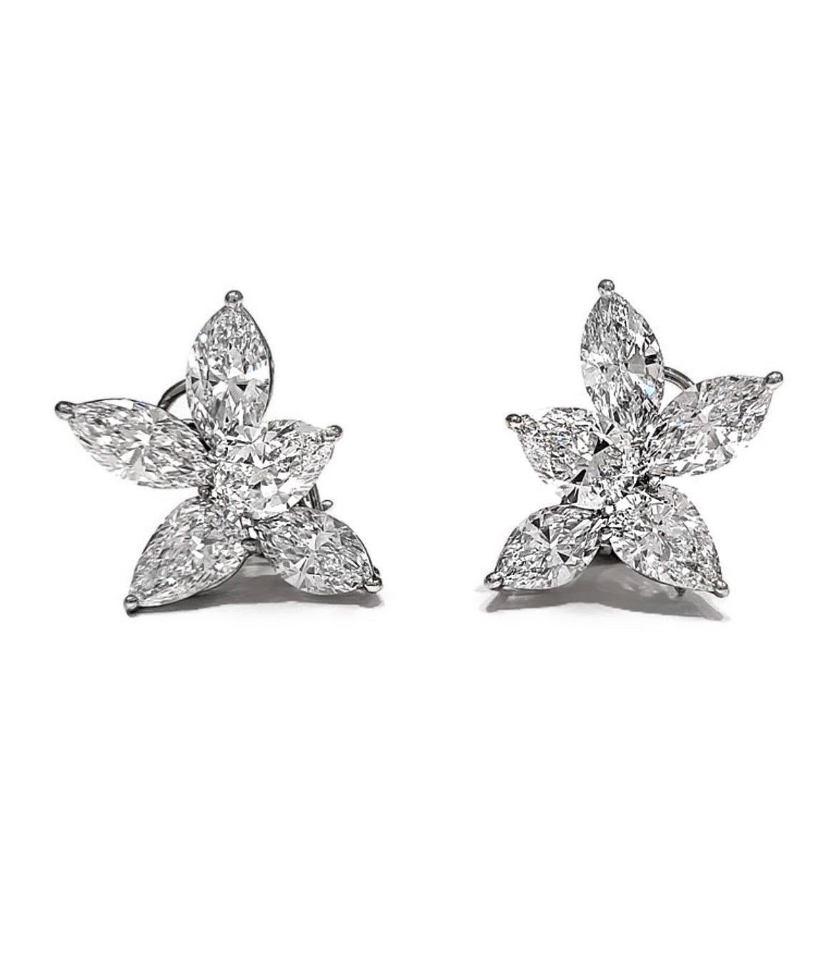 GIA 14.17 Carat Diamond Cluster Earrings  1