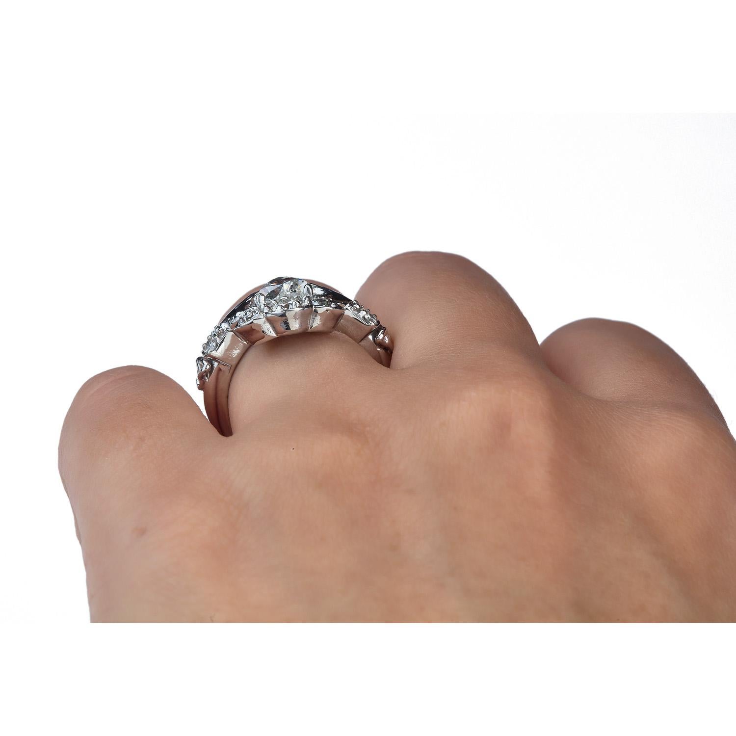 GIA 1.43 Carat Estate Vintage Heart Diamond Claddagh Wedding Plat Ring 3