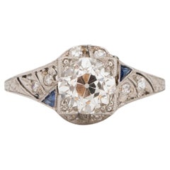 Anello di fidanzamento in platino con diamante Art Déco GIA da 1.48 carati