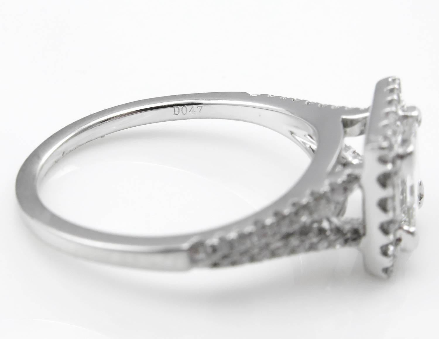 GIA 1.48 Carat Princesse Diamant Bague de fiançailles en or blanc 18K en vente 1