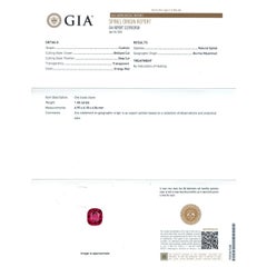 GIA 1.48 cts Unheated Burma Orangy Red Spinel & 0.30 cts Diamonds Ring