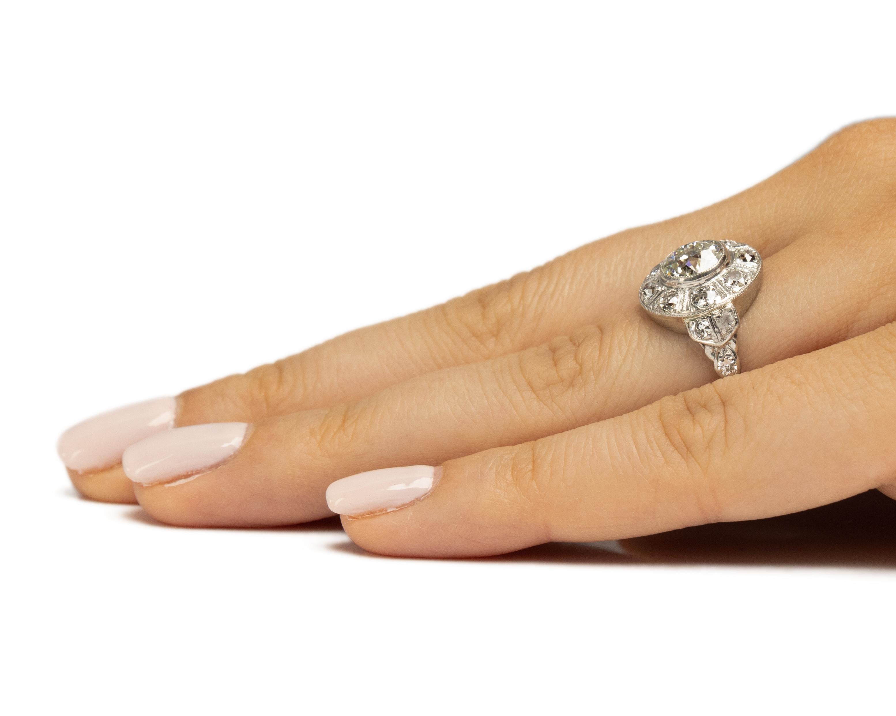 GIA Anillo de compromiso de platino con diamantes Art Decó de 1.49 quilates en venta 2