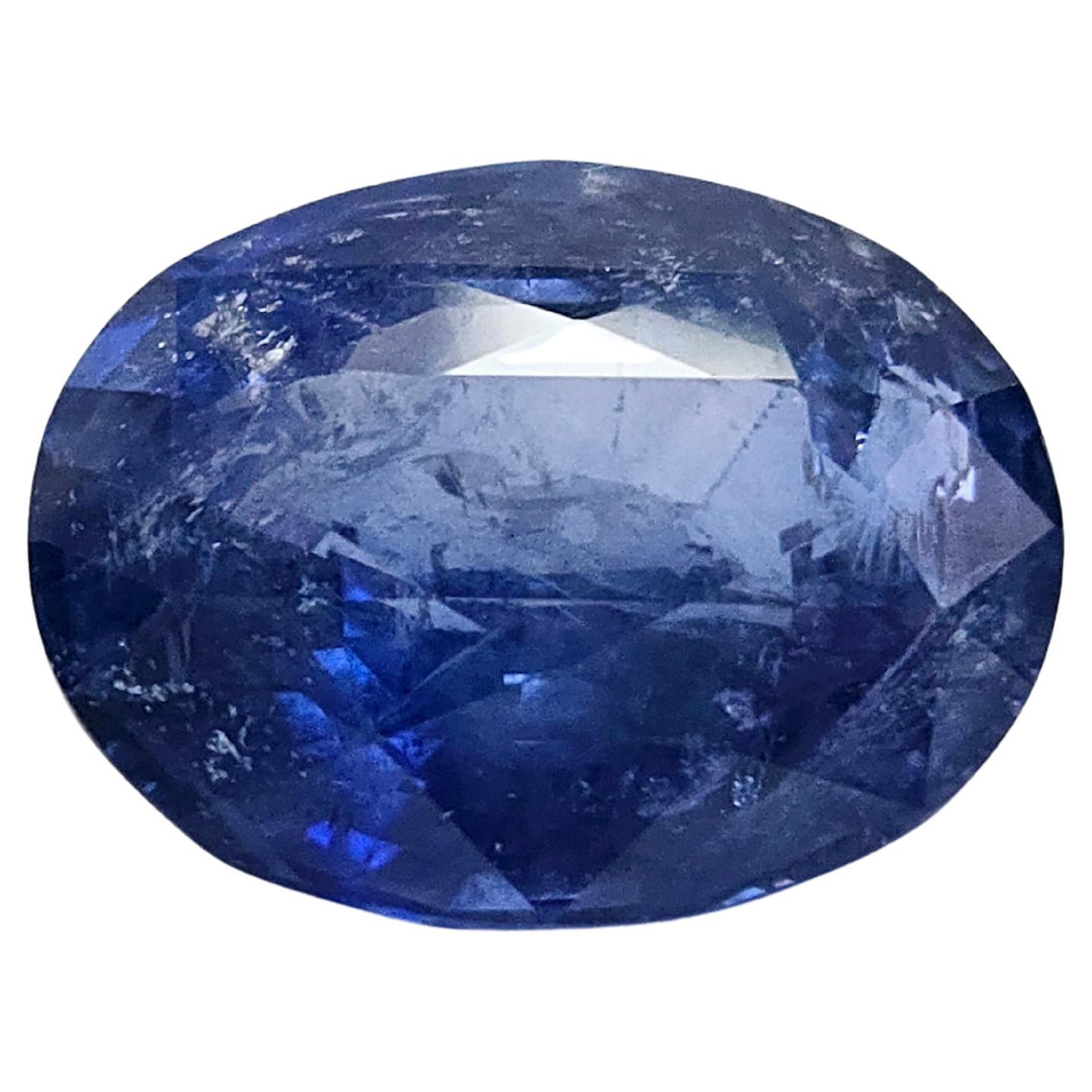 GIA 14.96 Carats Oval Shape Natural Blue Sapphire