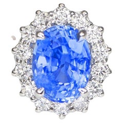 *NRP* GIA 2.04 Ct Conflower Sapphire Diamond Antique Art Deco Engagement Ring