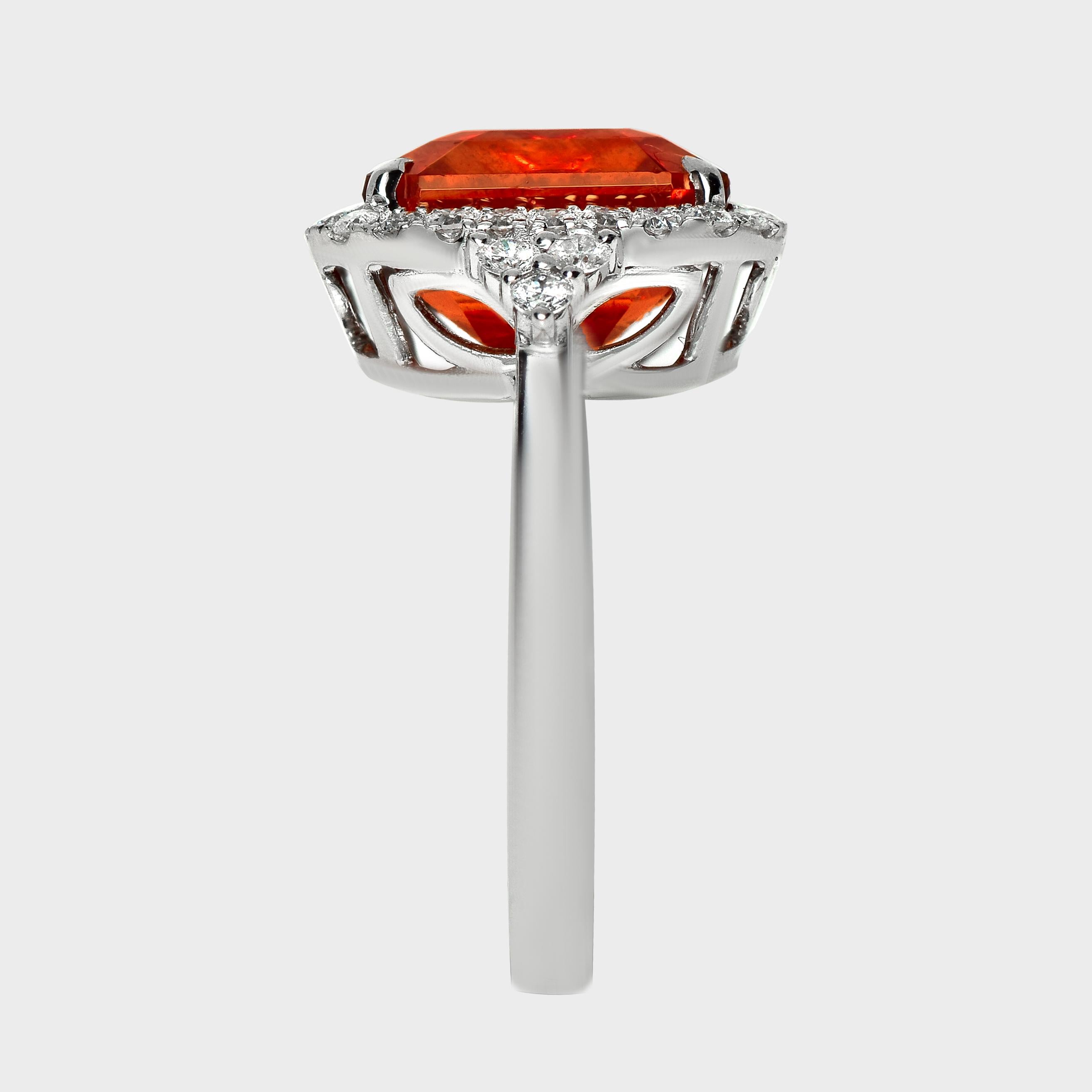 De las mujeres GIA 14K 7.02 Ct Natural Vivid Fanta Garnet&Diamonds Antique Engagement Ring en venta