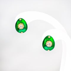 GIA 14K  F VS1 3EX Diamonds Antique Art Deco Style Stud Earrings