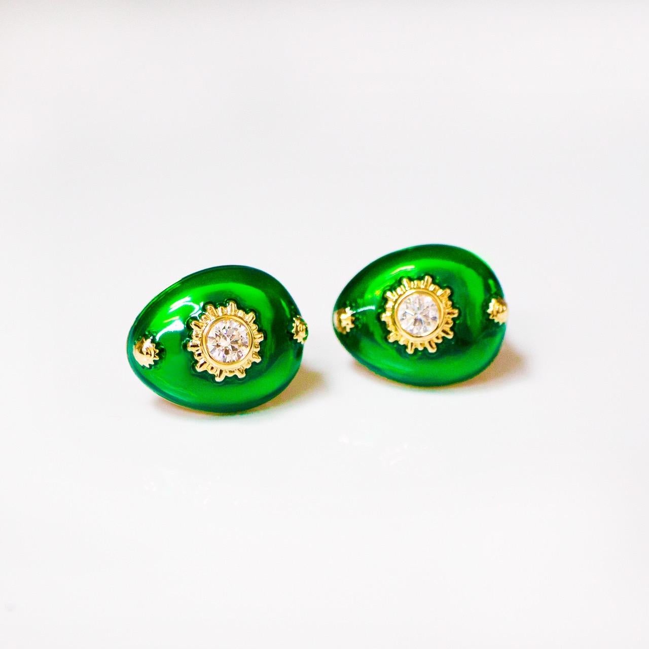 GIA 14K  F VS1 3EX Diamonds Antique Art Deco Style Stud Earrings For Sale 1