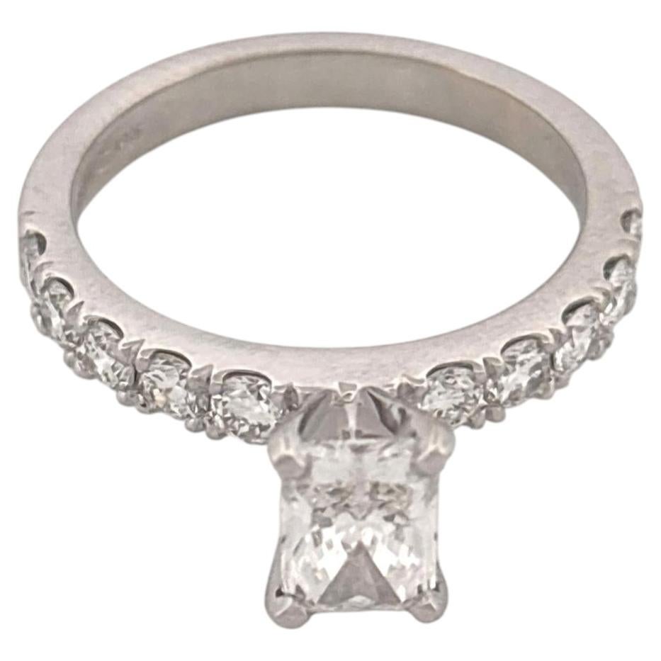 GIA 14K Weißgold Diamantring LAB 0,96ct mit 0,60ctw Band im Angebot