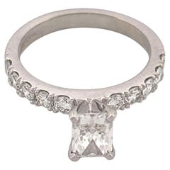 GIA 14K Weißgold Diamantring LAB 0,96ct mit 0,60ctw Band