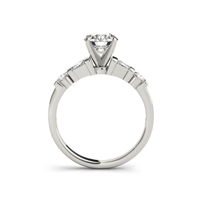 GIA 1.5 Carat Baguette & Round Channel Solitaire  Diamond Ring In condizioni Nuovo in vendita a New York, NY