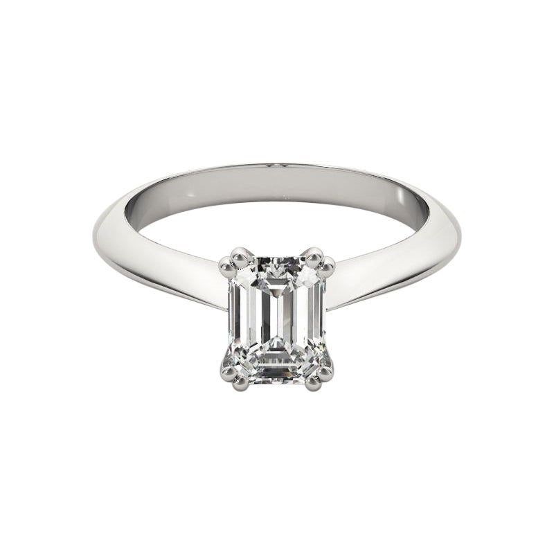 GIA 1.5 Karat Smaragd Solitär Tulip Cathedral  Diamantring