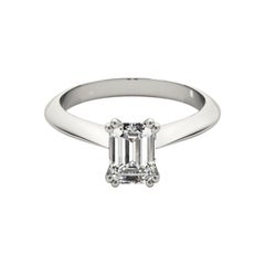 GIA 1.5 Karat Smaragd Solitär Tulip Cathedral  Diamantring