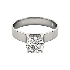 GIA 1,5 Carati Tondo Moderno Cattedrale Solitario Anello con Diamante in Oro Bianco 18K