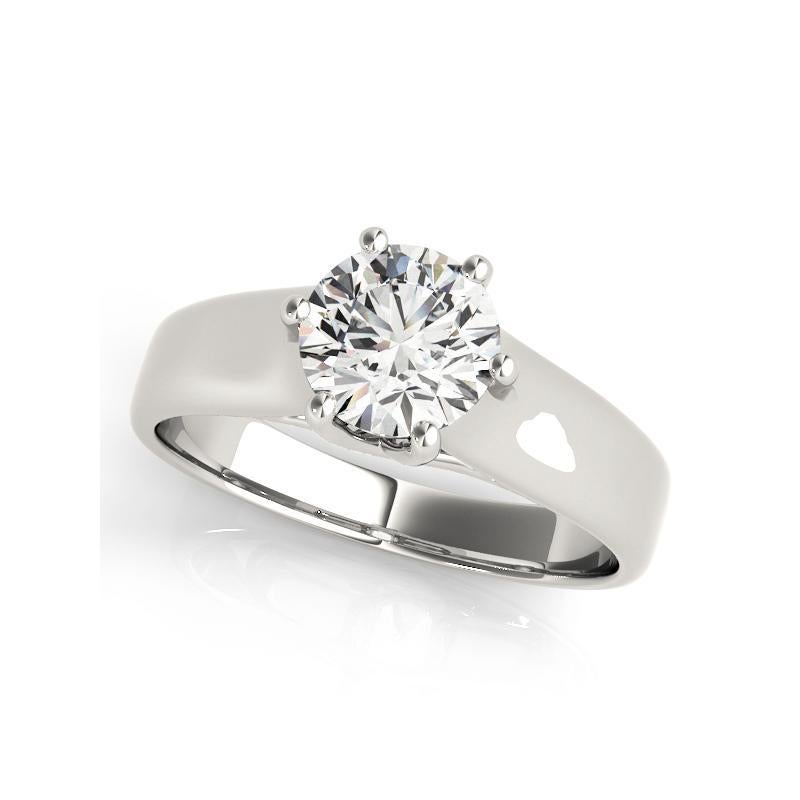Taille ronde GIA 1.5 Carat Round Solitaire 6-Prong Trellis  Bague en diamant en vente