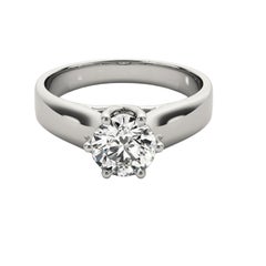 GIA 1,5 Carati Solitario Rotondo a 6 Punte Traliccio  Anello con diamante