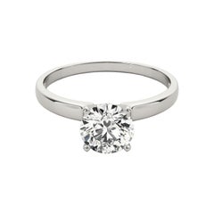 GIA 1,5 Carati Solitario Rotondo Bordo Quadrato Anello con Diamante in Oro Bianco 18 Carati