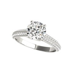 GIA 1.5 Carat Round Tulip Infinity Cathedral 18K White Gold Diamond Ring