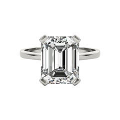GIA 1,5 Carati Smeraldo Solitario a 4 Punte  Anello con diamante