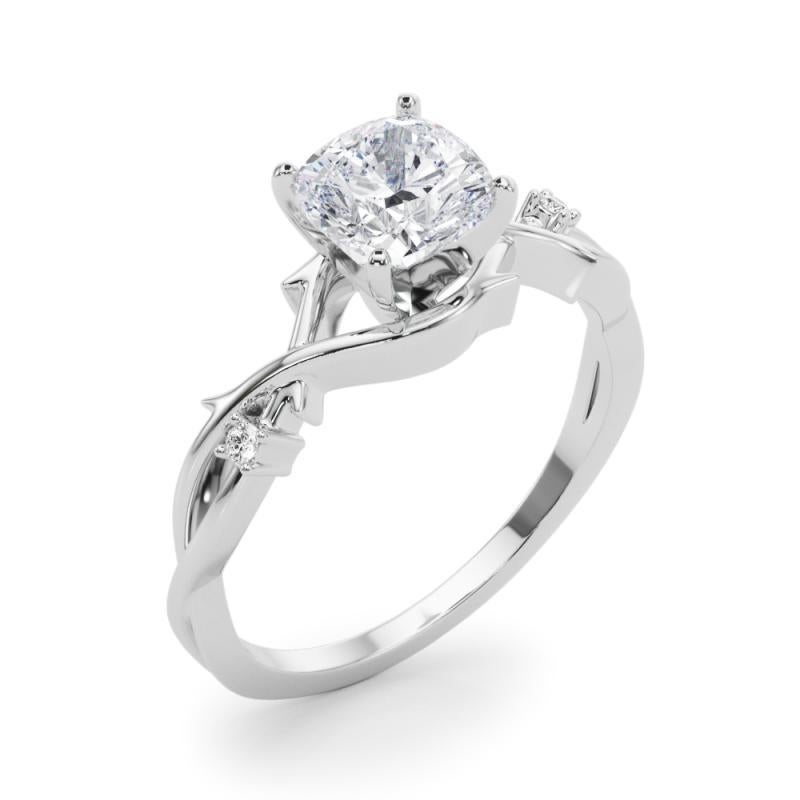 Donna GIA 1,50 Carati Cuscino Vine Band Nature Inspired  Anello con diamante in vendita