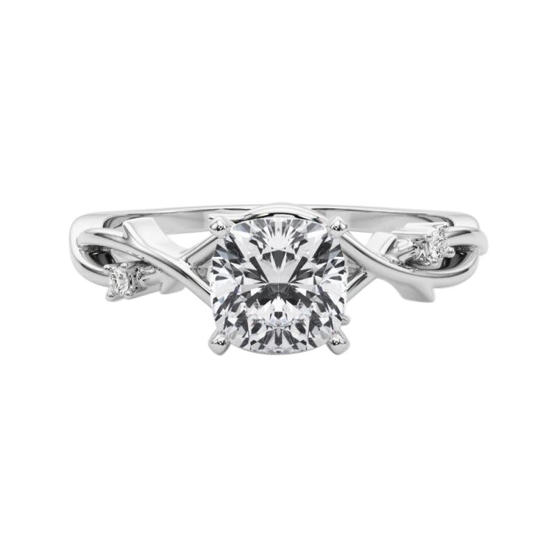 GIA 1,50 Carati Cuscino Vine Band Nature Inspired  Anello con diamante