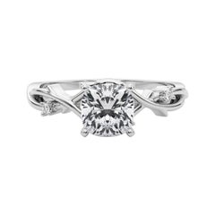GIA 1,50 Carati Cuscino Vine Band Nature Inspired  Anello con diamante