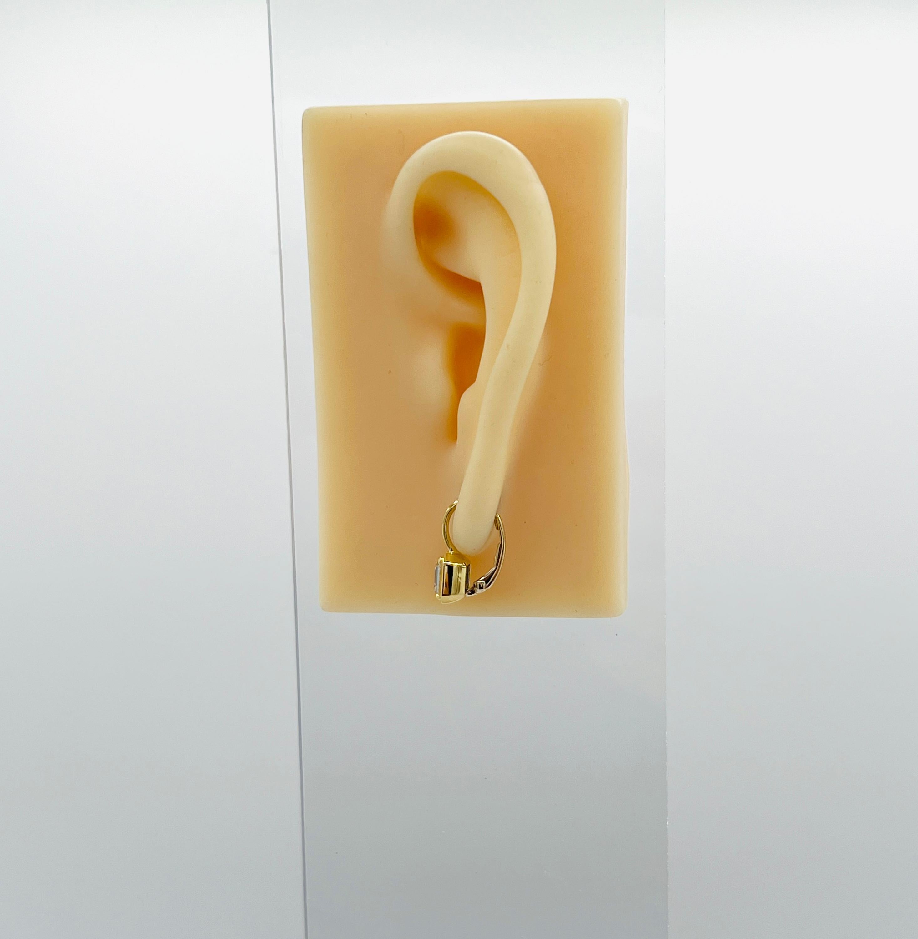 Taille Asscher Boucles d'oreilles pendantes en diamant Asscher de 1,50 carat chacune, GIA  Or jaune 18K en vente