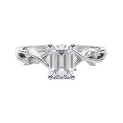 GIA 1,50 Carati Smeraldo a forma di vite ispirato alla Nature  Anello con diamante