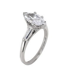 GIA Anello di fidanzamento in platino con diamante taglio marquise da 1.50 carati