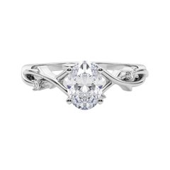 GIA 1,50 Carati Oval Vine Band Nature Inspired  Anello con diamante