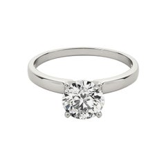 GIA 1,50 Carati Solitario Rotondo Bordo Quadrato Anello di Diamanti in Oro Bianco 18K