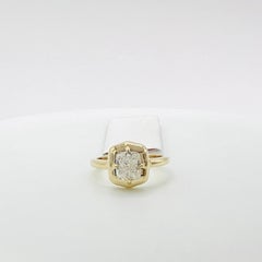 GIA 1.50 Carat White Cushion Diamond Ring in 14K Yellow Gold