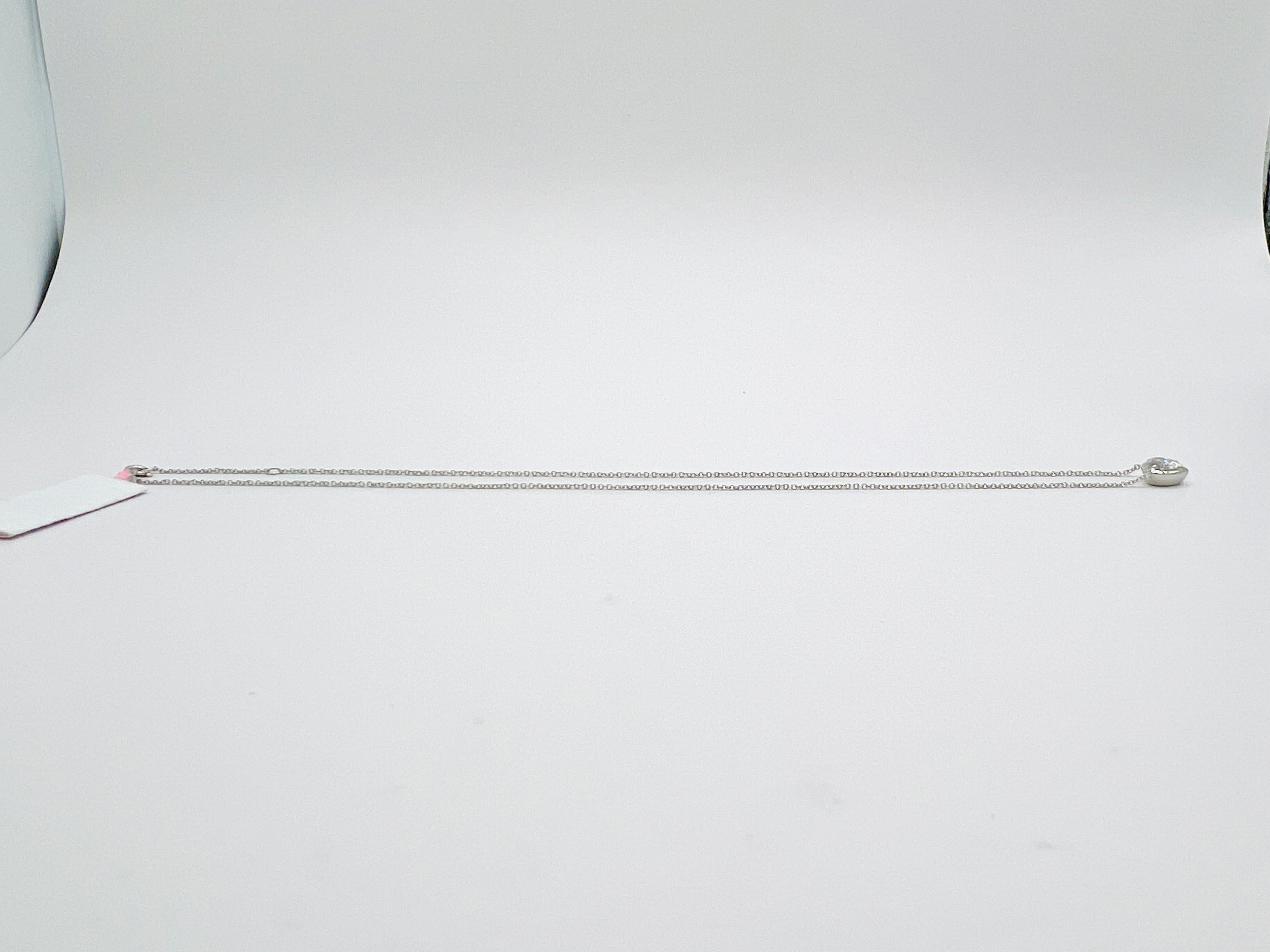Collier pendentif cœur blanc de 1,50 carat en or blanc 18 carats certifié GIA Neuf - En vente à Los Angeles, CA
