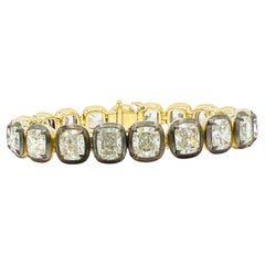 GIA 1,50 Karat jedes weiße Diamant-Kissenarmband mit Kissenschliff in 18K