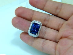 GIA 15.06 Carat 18 Karat Natural Tanzanite Diamond Ring A+ D-Block Color*