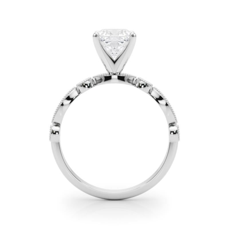 GIA 1,50ct Cushion Marquise & Runde Milgrain Lünette Weißgold Diamantring im Zustand „Neu“ im Angebot in New York, NY