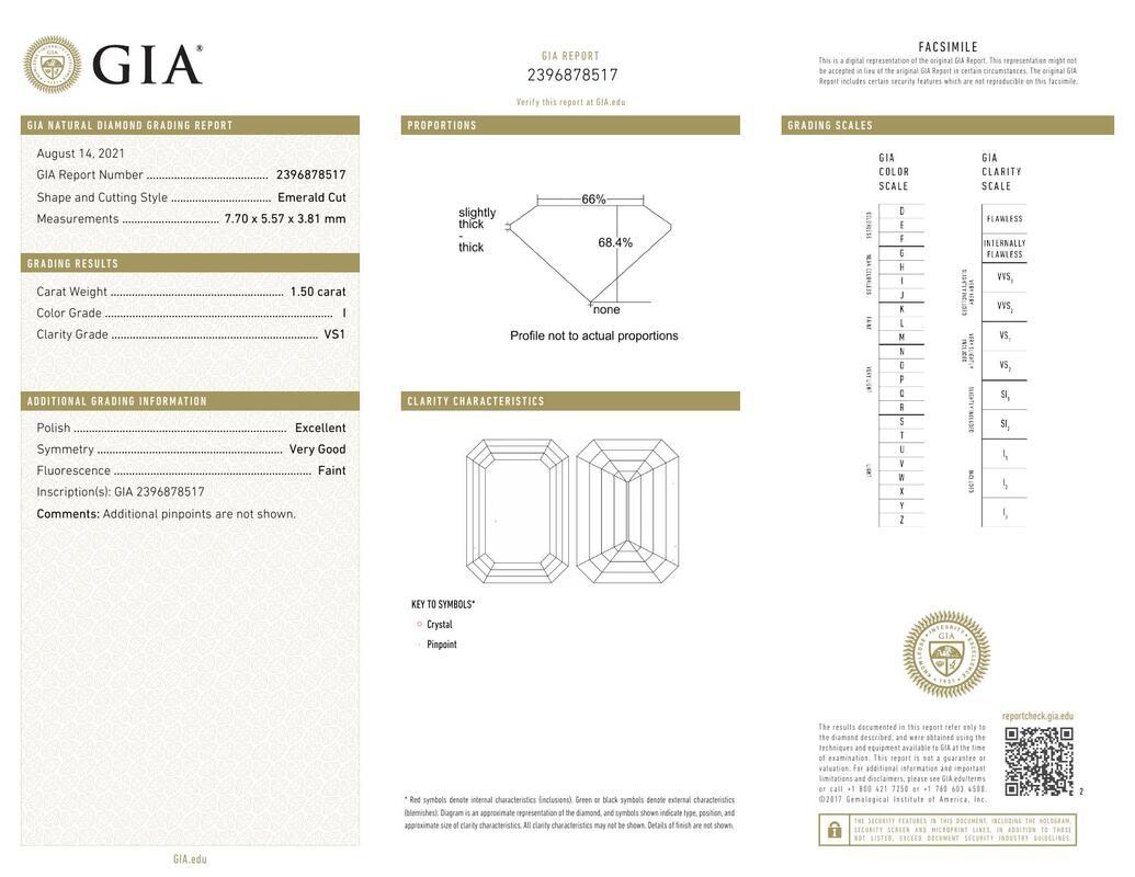 GIA 1,50ct Smaragd 3-Stein Vergangenheit, Gegenwart & Zukunft 18K Gelbgold Diamantring (Zeitgenössisch) im Angebot