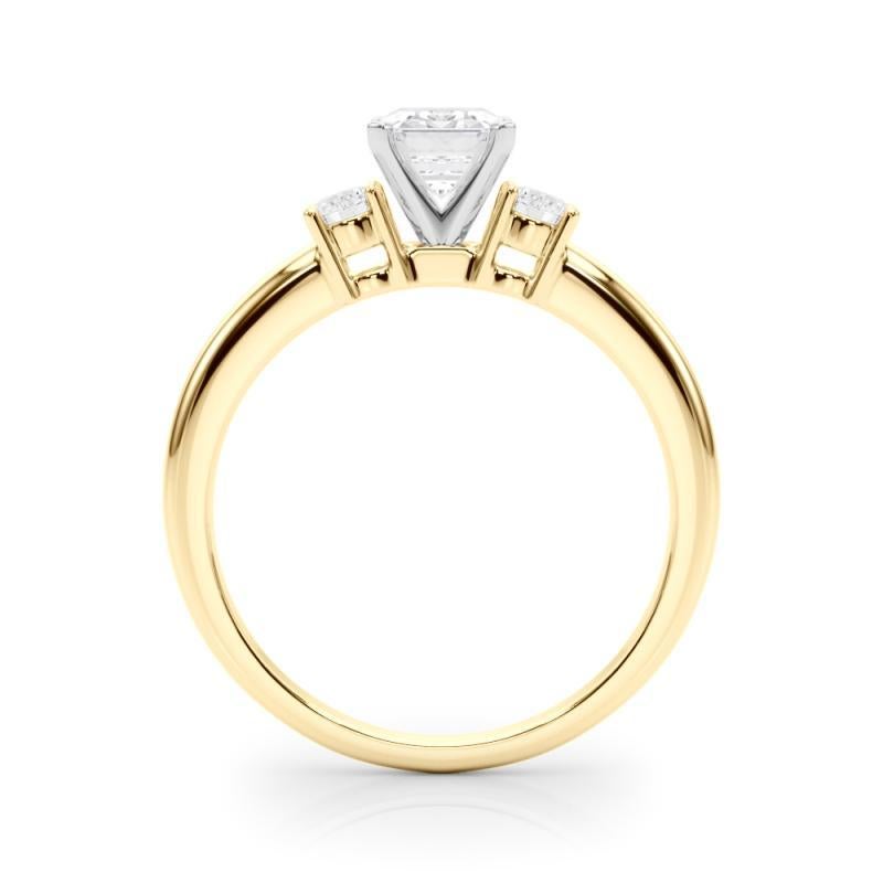GIA 1,50ct Smaragd 3-Stein Vergangenheit, Gegenwart & Zukunft 18K Gelbgold Diamantring im Zustand „Neu“ im Angebot in New York, NY
